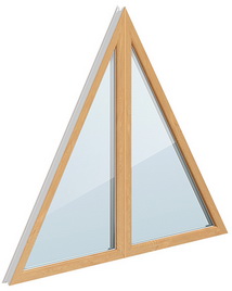 Треугольное деревянное окно от производителя